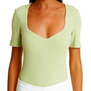 Mara Hoffman Green Bodysuit Top, Medium
